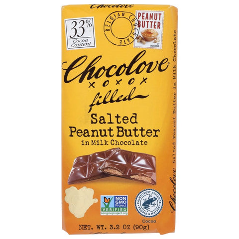 Salted Peanut Butter Milk Chocolate Bar CHOCOLOVE 3.2 oz