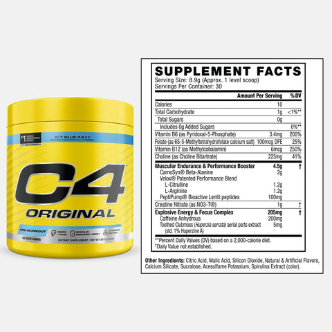C4 Original 200mg Caffeine Pre-Workout 30 Servings Mann Nutrition