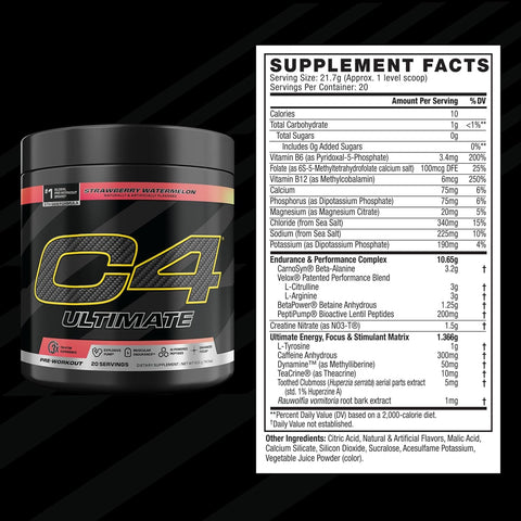 C4 Ultimate Pre Workout 20 Servings