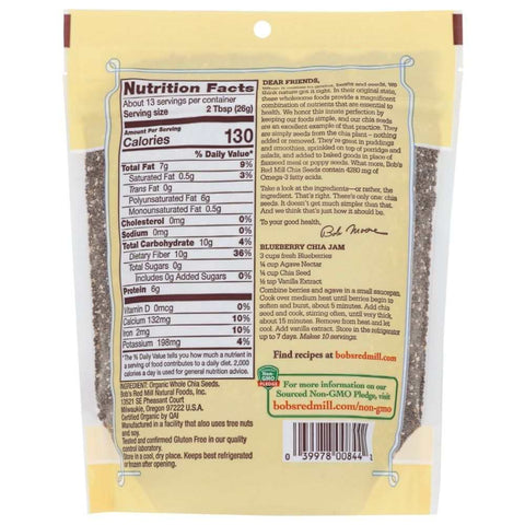 Organic Chia Seeds 12 oz Pack BOB'S RED MILL