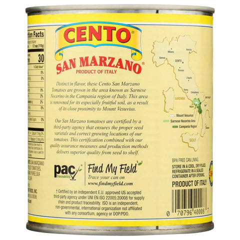 Certified San Marzano Tomatoes 28 oz Premium Italian Canned Tomatoes CENTO