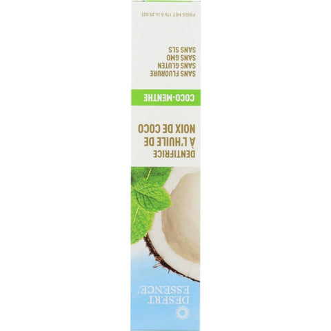 Coconut Oil Toothpaste Fluoride-Free Natural Dental Care Desert Essence