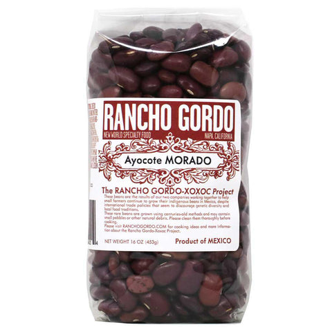 Ayocote Morado Thick-Skinned Runner Beans Heirloom Beans Rancho Gordo