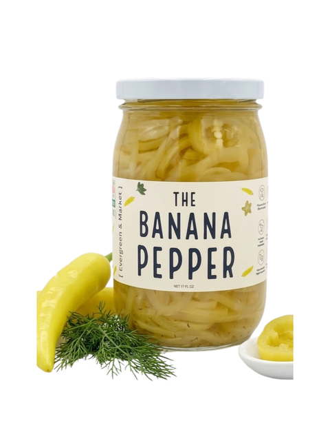 Pickled Banana Pepper Mild Tangy 17 oz Jar