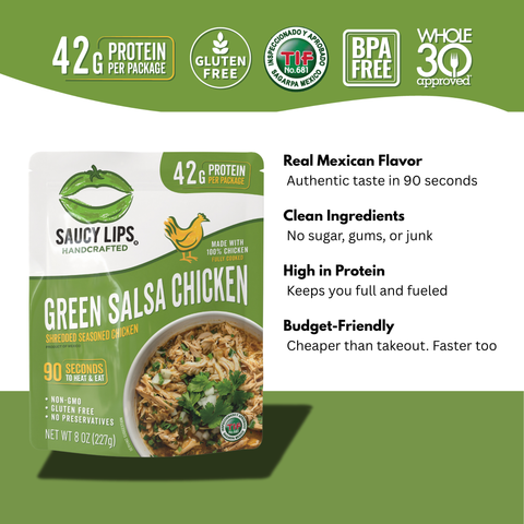 Green Salsa Chicken – 42g Protein | Ready in 90 Seconds