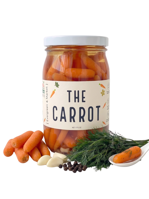 Pickled Lightly Sweet Carrots 17 oz Glass Jar