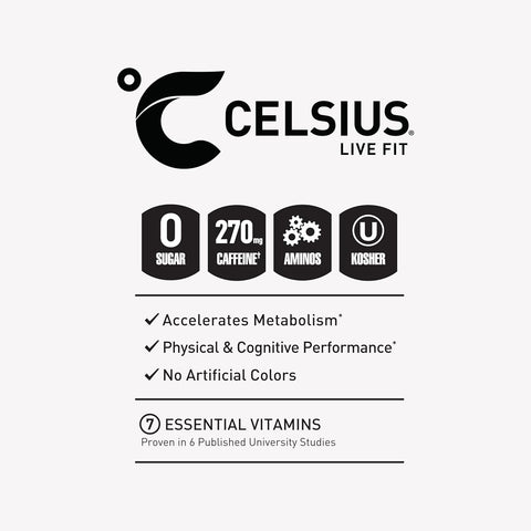 Celsius Essentials Energy Drinks 270mg Caffeine