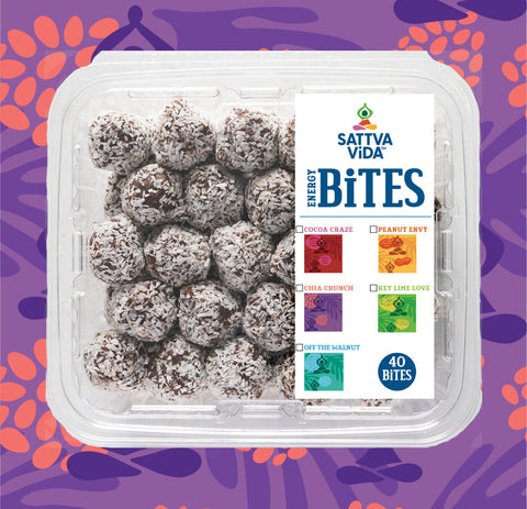 Chia Crunch Energy Bites Box 40 Bites Sattva Vida