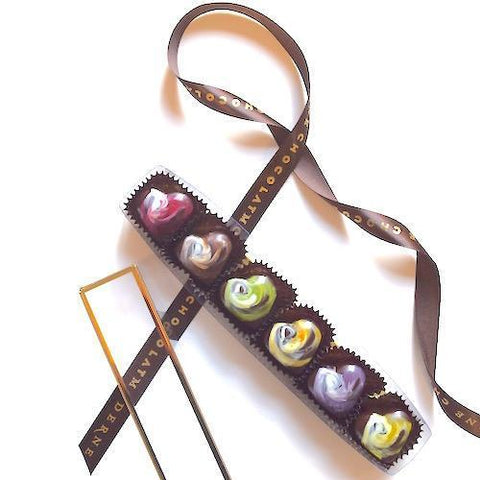 Devotion Dark Chocolate Hearts 6PC Chocolat Moderne