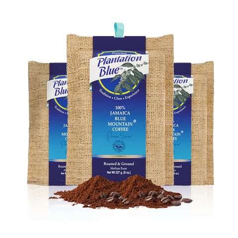 Plantation Blue 100% Jamaica Blue Mountain Medium Roast Ground Coffee 8oz