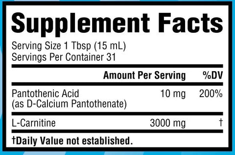 Core Nutritionals Liquid L-Carnitine Fat Metabolism Support