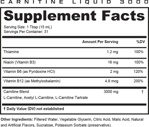 Cutler Liquid L-Carnitine 3000