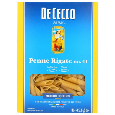 Penne Rigate Diagonal Cut Pasta 16 oz De Cecco