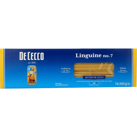 Linguine No 7 Pasta Flattened Shape DE CECCO 16 oz