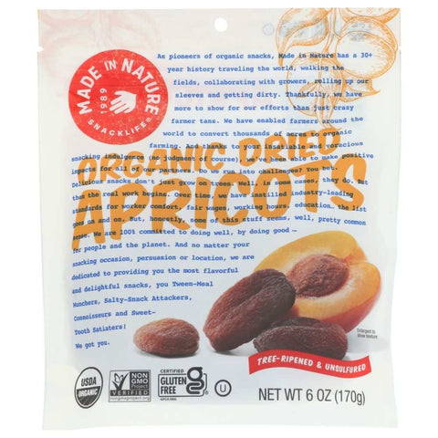 Dried Apricots Natural 6 oz MADE IN NATURE