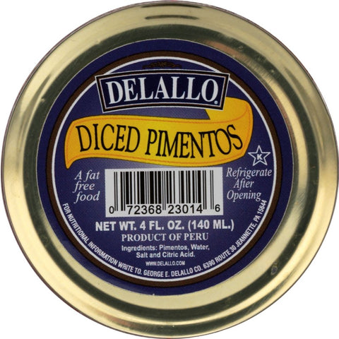 Diced Pimentos Tender Sweetness 4 oz DELALLO