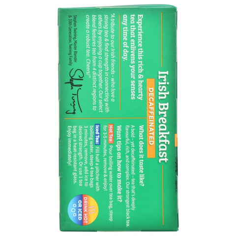 Irish Breakfast Decaf Tea Strong Blend 20 Bags Twining Tea