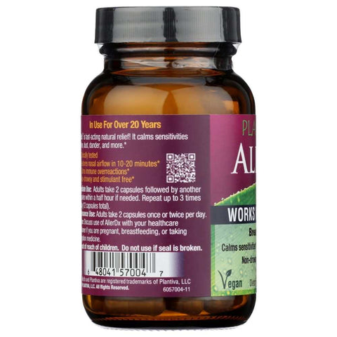 AllerDx 60 Capsule Bottle Vegan Natural Seasonal Support Supplement PLANTIVA