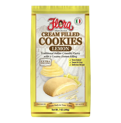 Lemon Cream Filled Cookies 7.07 oz Pastries Flora Foods