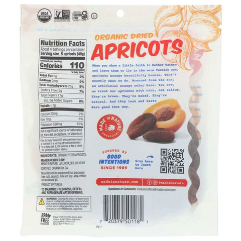 Dried Apricots Natural 6 oz MADE IN NATURE