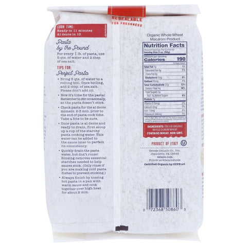 Organic Whole Wheat Pasta Shells 16 oz DELALLO