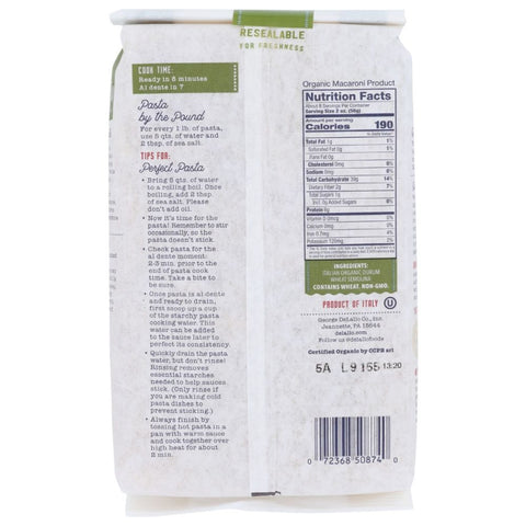 Organic Gemelli Noodles 16 oz Pasta DELALLO