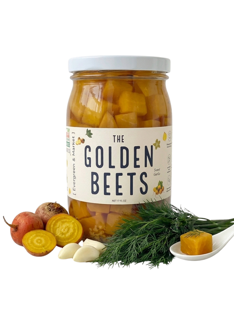 Pickled Golden Beets Vibrant Flavor 17 oz Jar