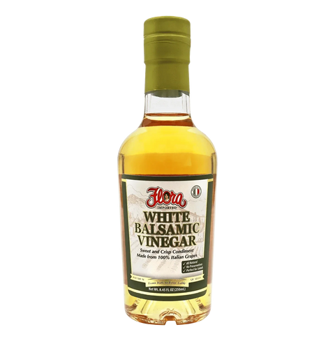 White Balsamic Vinegar Light Flavor Condiment 8.45 fl oz Flora