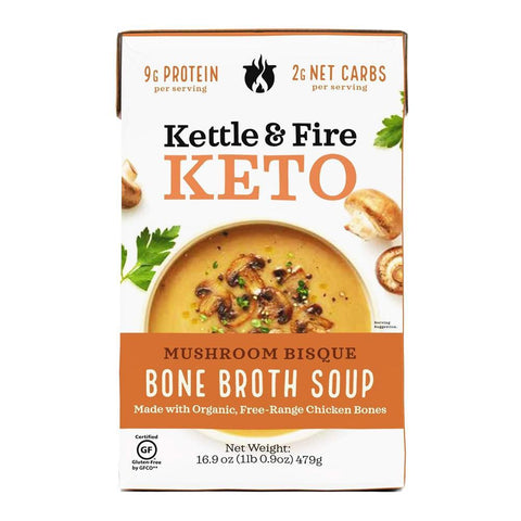 Mushroom Bisque Bone Broth Soup 16.9OZ Kettle & Fire
