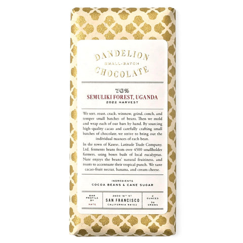Dandelion Chocolate Semuliki Forest 70% Dark Chocolate 2OZ