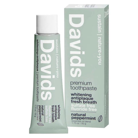 Peppermint Premium Toothpaste Natural Whitening Antiplaque Davids 5.25OZ