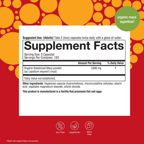 Youtheory Organic Maca Capsules- 240 Veg Capsules
