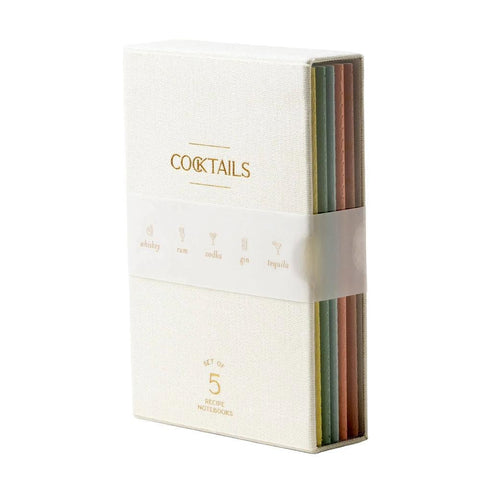 Cocktails Recipe Set Cloth-Bound Notebooks 5CT DesignWorks Ink