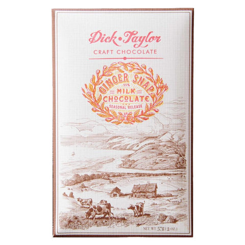 Ginger Snap 55% Milk Chocolate Bar 2OZ Dick Taylor Craft Chocolate