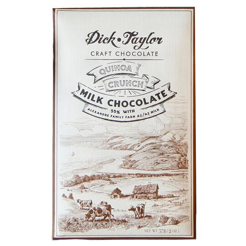 Quinoa Crunch 55% Milk Chocolate Bar Dick Taylor Craft Chocolate