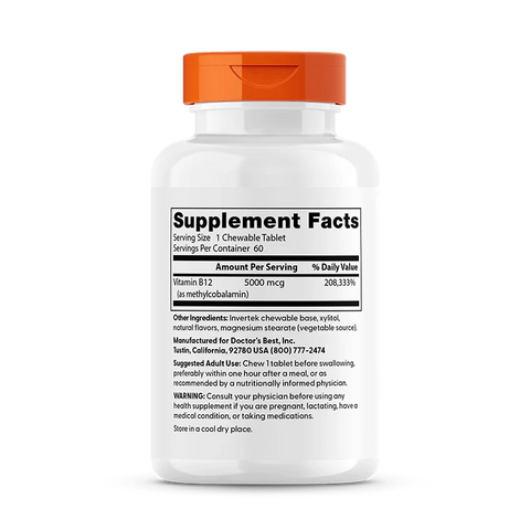 Doctor's Best Chewable Fully Active B12 5,000 mcg