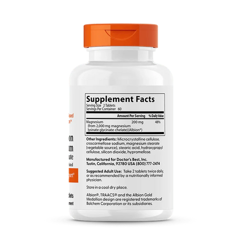Doctor's Best High Absorption Magnesium, 200 mg Per Serving