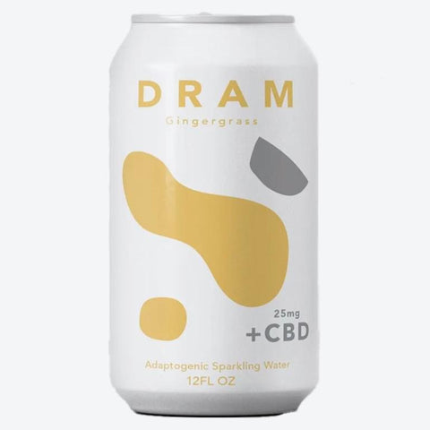 Gingergrass Adaptogenic Sparkling Water +CBD Drink DRAM Apothecary