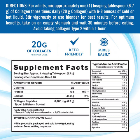 Nature's Truth Ultra Collagen Powder 11 oz - Gluten Free Unflavored