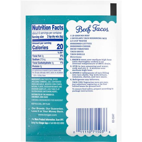 Kroger Original Taco Seasoning 1.25 oz
