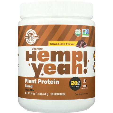 Hemp Protein Blend Chocolate Plant Protein Powder 16 oz Manitoba Harvest