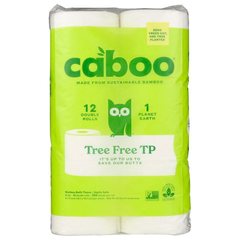 Tree Free Bamboo Toilet Paper 12Pk 300 Sheets CABOO