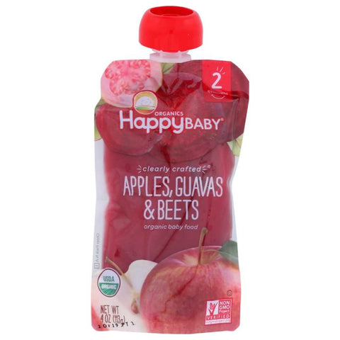 Apples Guavas and Beets Organic Baby Food Pouch 4 oz HAPPY BABY