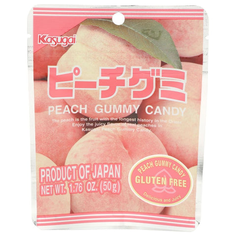 Peach Gummy Candy Soft Texture 1.76 oz KASUGAI