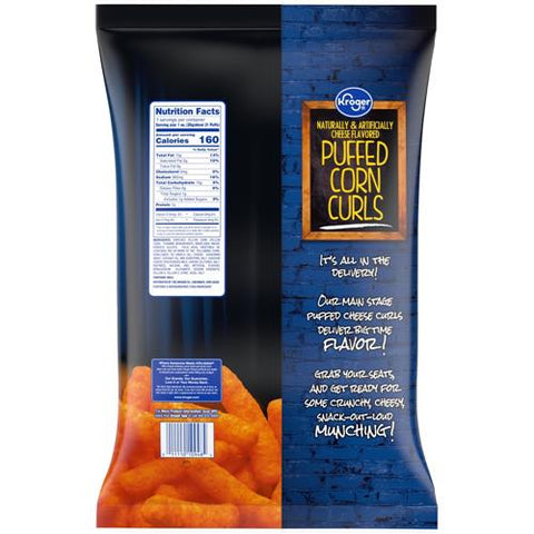 Kroger Cheesy Puffed Corn Curls Chips 7 oz