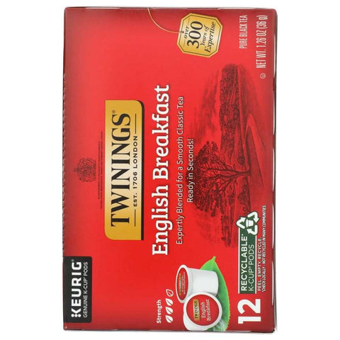 English Breakfast KCup Pods 12 pc Tea Twining