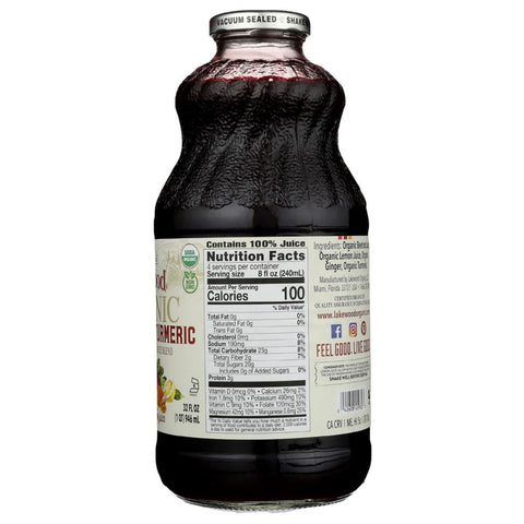 Organic Beet Ginger Turmeric Juice 32 oz Bottle Lakewood