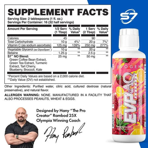 Evogen EVP AQ Liquid Glycerol – Hydration & Pump Formula – 16 Servings
