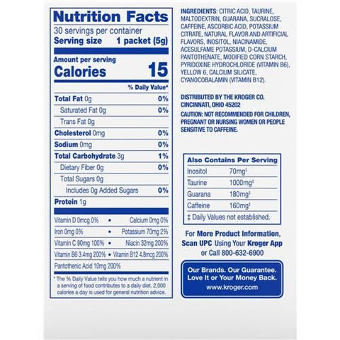 Kroger Energy Mango Pineapple Drink Mix 30 packets