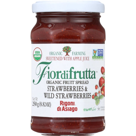 Fiordifrutta Strawberries and Wild Strawberries Fruit Spread 8.82 oz Rigoni